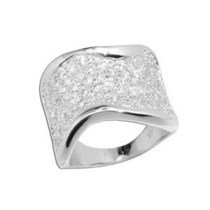 925 Silver Extra Wide Pavè Band Ring